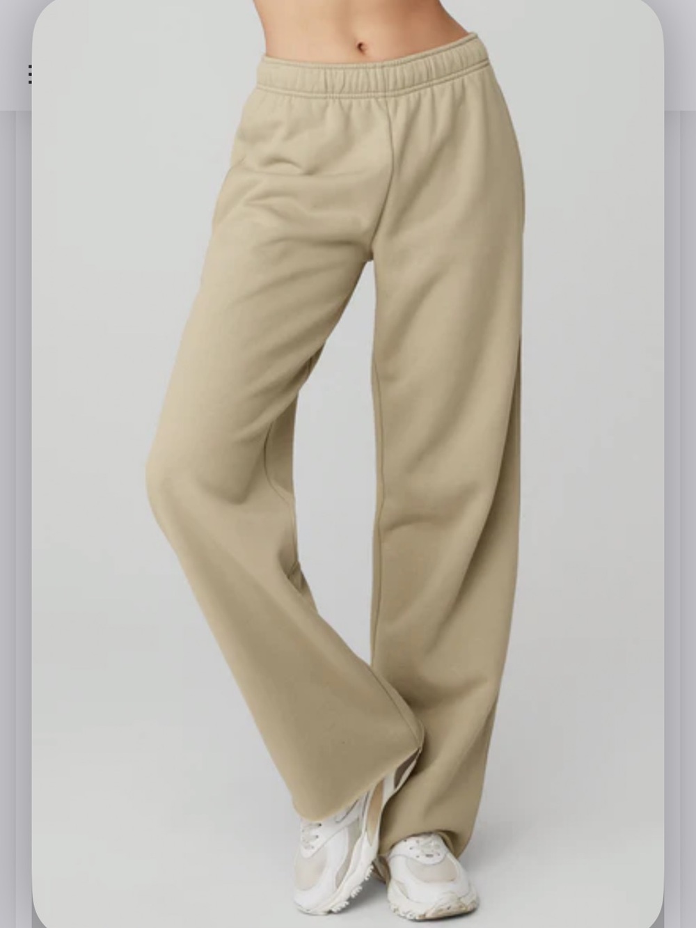 Authentic Alo Yoga Puddle Straight Leg Raw Hem Sweatpant In California Sand XXS